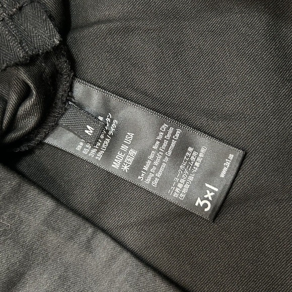 3x1 NYC USA Women's Size M Black Coated Denim Zip Cropped Shirt Top Long Sleeve - Picture 6 of 8